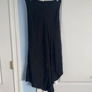 Anine Bing Bailey Black Silk Asymmetric Slip Midi Skirt Size M